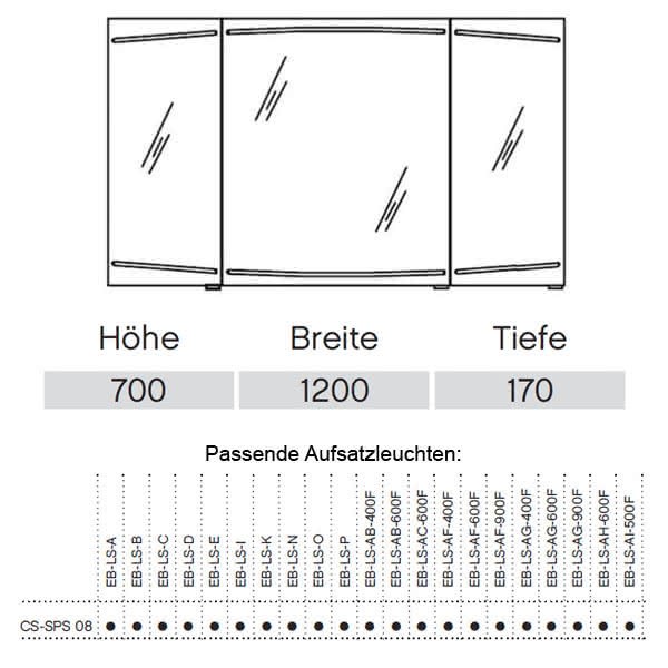 Pelipal Cassca Spiegelschrank inkl. Beleuchtung  